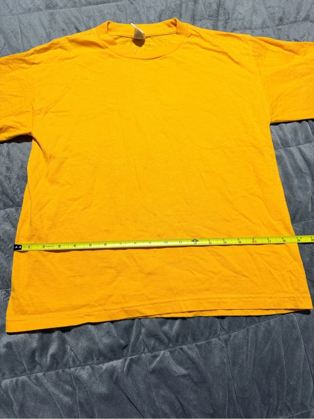 707 Boys Yellow Cotton Short Sleeve Crew Neck Solid Basic T-Shirt Size L/G